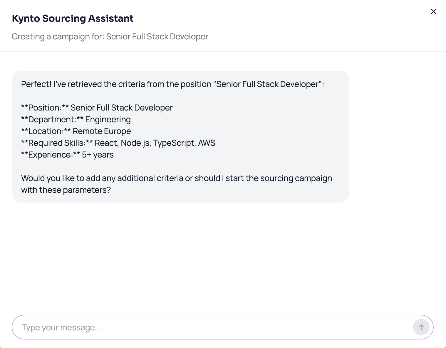 Candidate cards with match scores and contact info